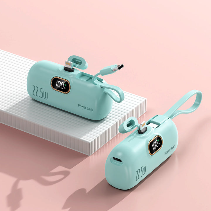 Powerbank med integrert ladekabel Skanto