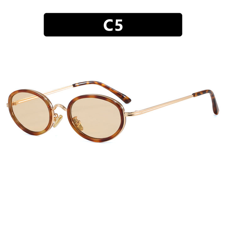 Women's elegant round sunglasses with modern metal frame Skanto