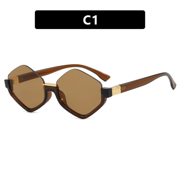 Women's fashionable sunglasses with trendy hexagonal frame and protective lenses Skanto