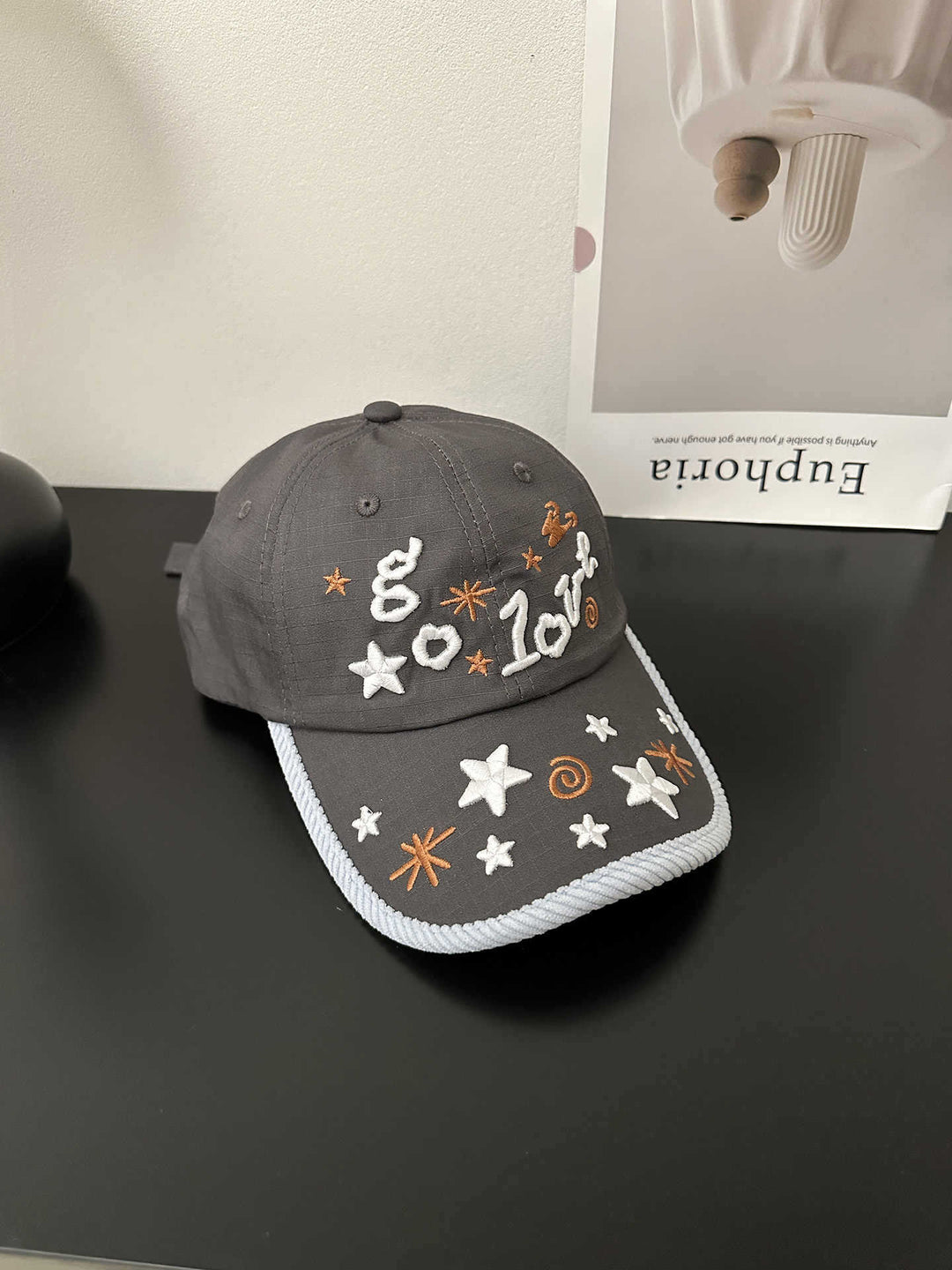 Kvinne Brodert Stjerne Mønster Baseball Caps Skanto