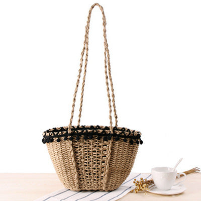 Basket bag with decorative, fringed edge Skanto