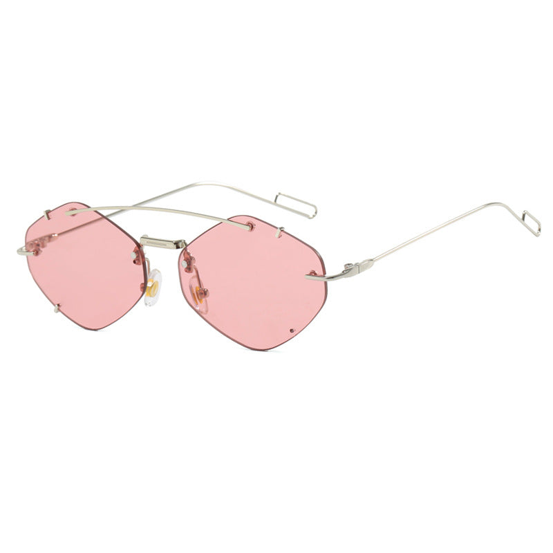 Dame geometrisk solbrille med ultralett metallramme Skanto