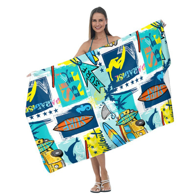 Strandhåndkle med iøynefallende surf-design Skanto