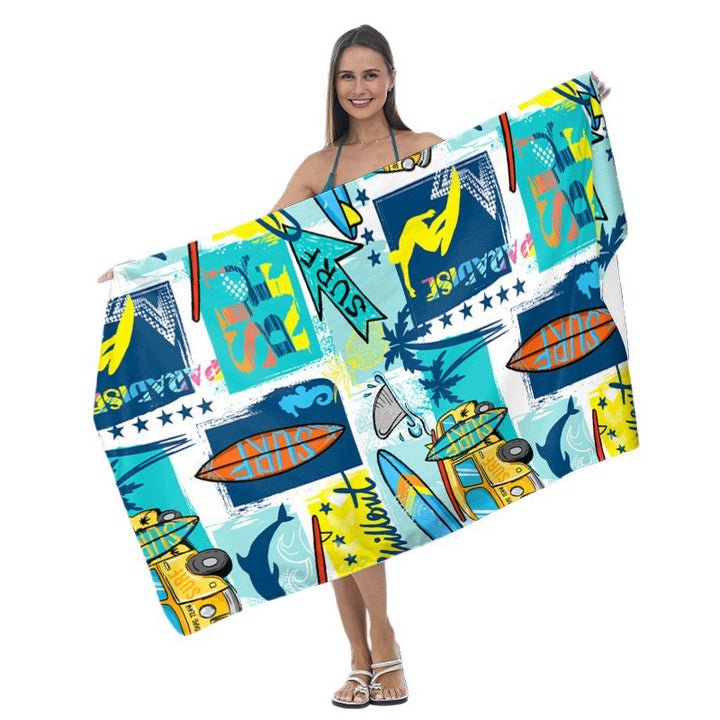 Strandhåndkle med iøynefallende surf-design Skanto