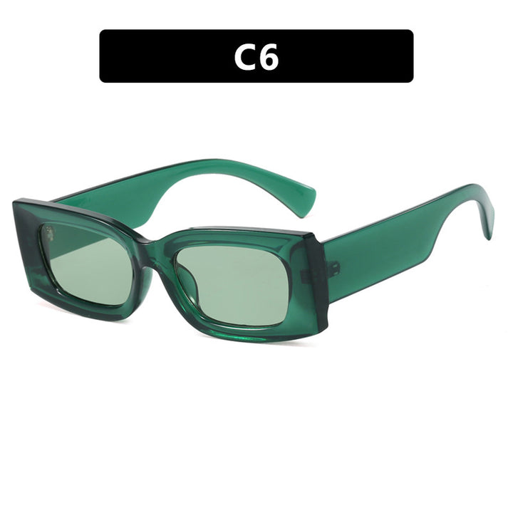 Women's modern square sunglasses with transparent frame and protective UV filter Skanto