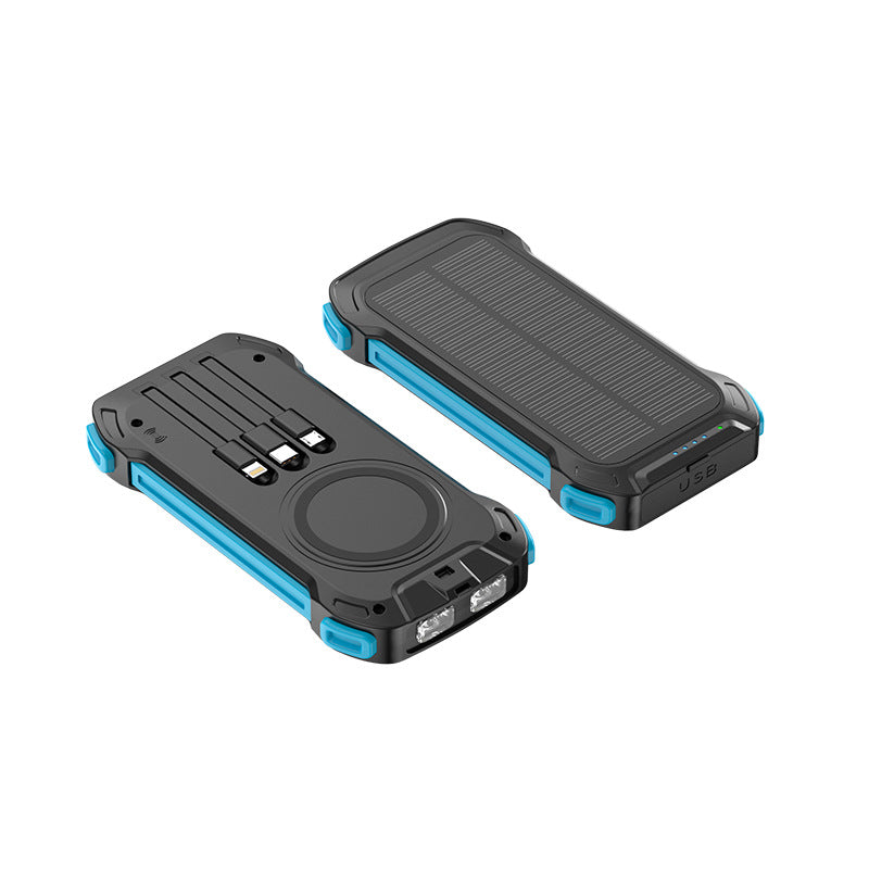 Solar-Powerbank med multifunksjonsporter og LED-lys Skanto