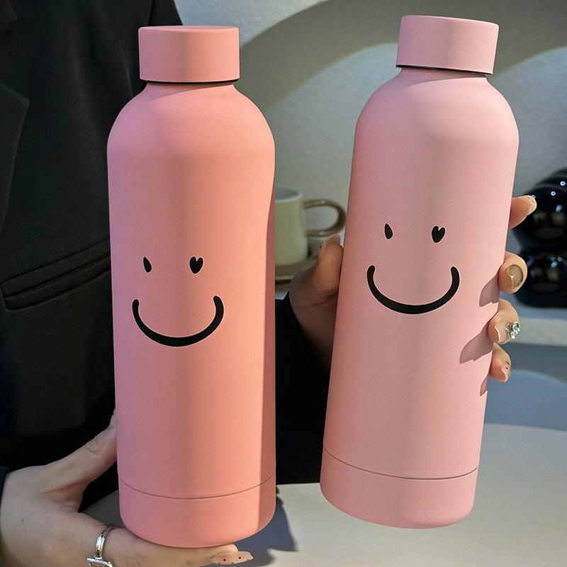 Damen Isolierflasche mit fröhlichem Smileys-motiv Skanto