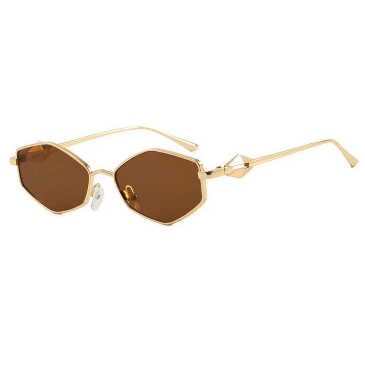 Women's geometric sunglasses with protective UV filter and high-end metal frame Skanto