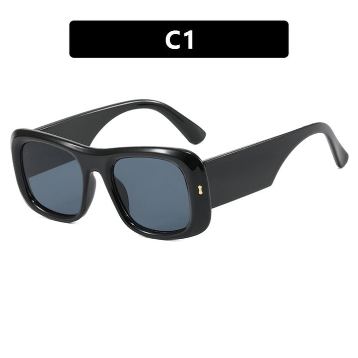 Dame oversized kvadratisk solbrille med bred ramme og polariserte linser Skanto