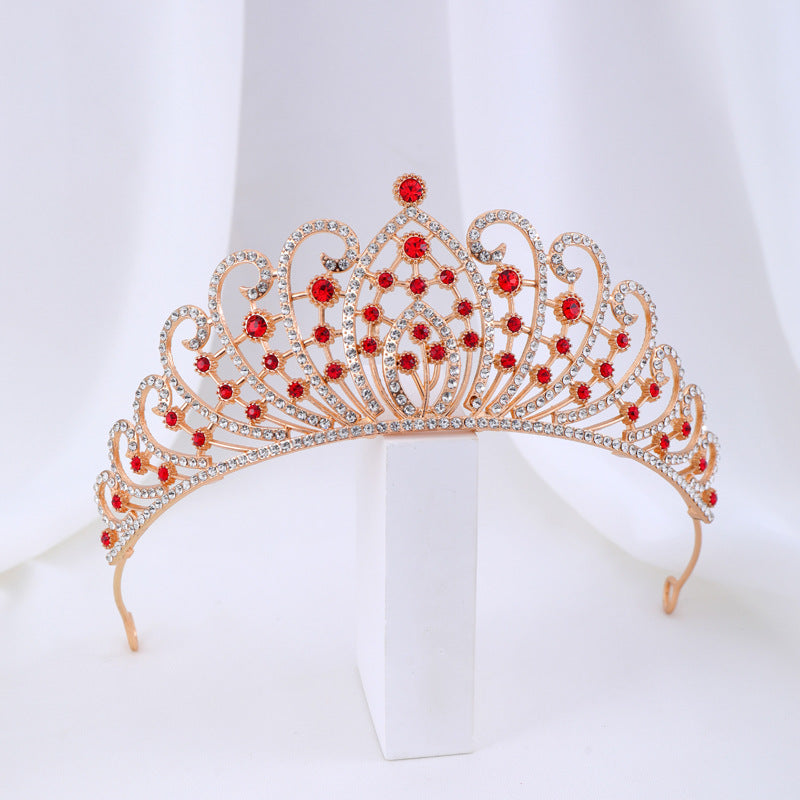 Dame Elegant Strass-tiara med florale detaljer Skanto
