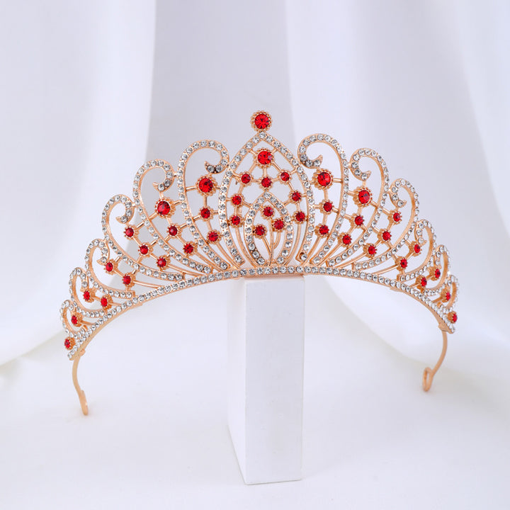 Dame Elegant Strass-tiara med florale detaljer Skanto