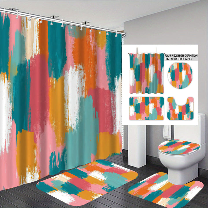 Bold Brushstroke Pattern Fire-delt Bad Sett Skanto