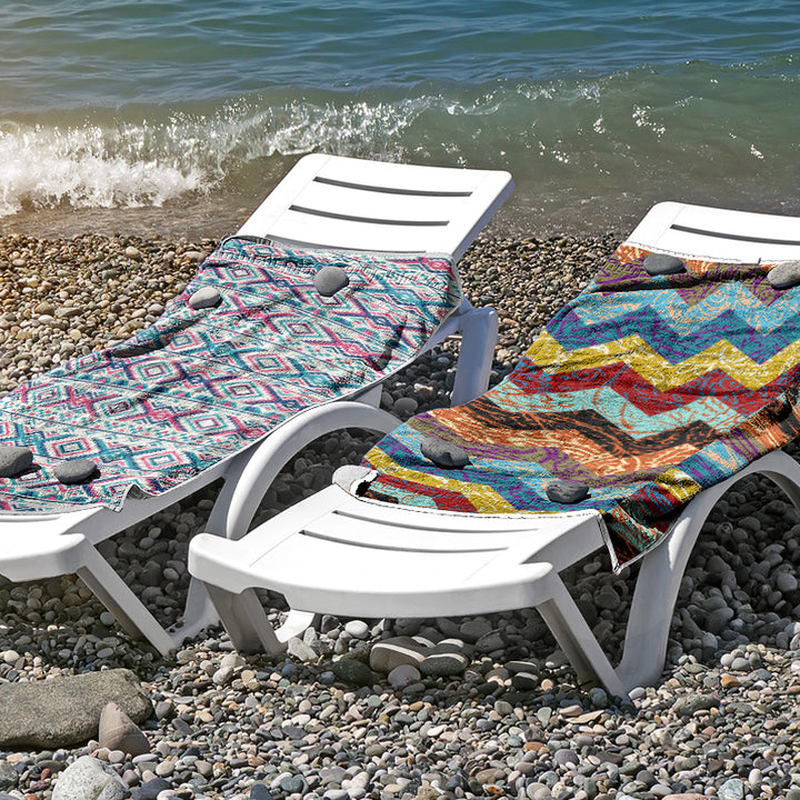 Strandhåndkle i hudvennlig mikrofiber med kreativ mønstermiks Skanto