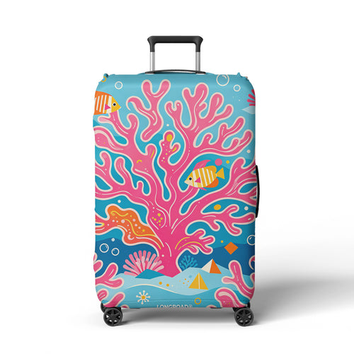 Dame Koffertube med fargerik korall-design Skanto