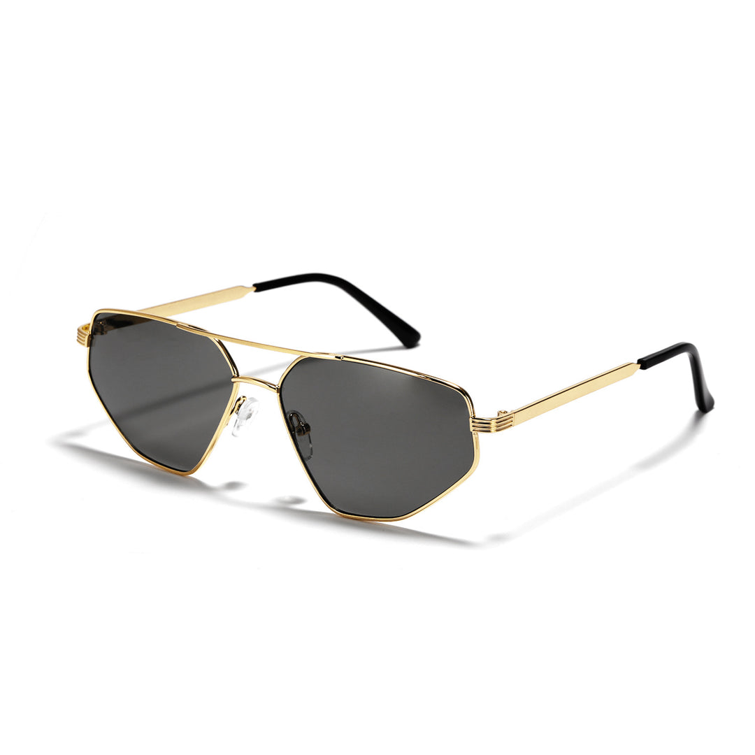 Dame geometrisk solbrille med elegant metallramme Skanto