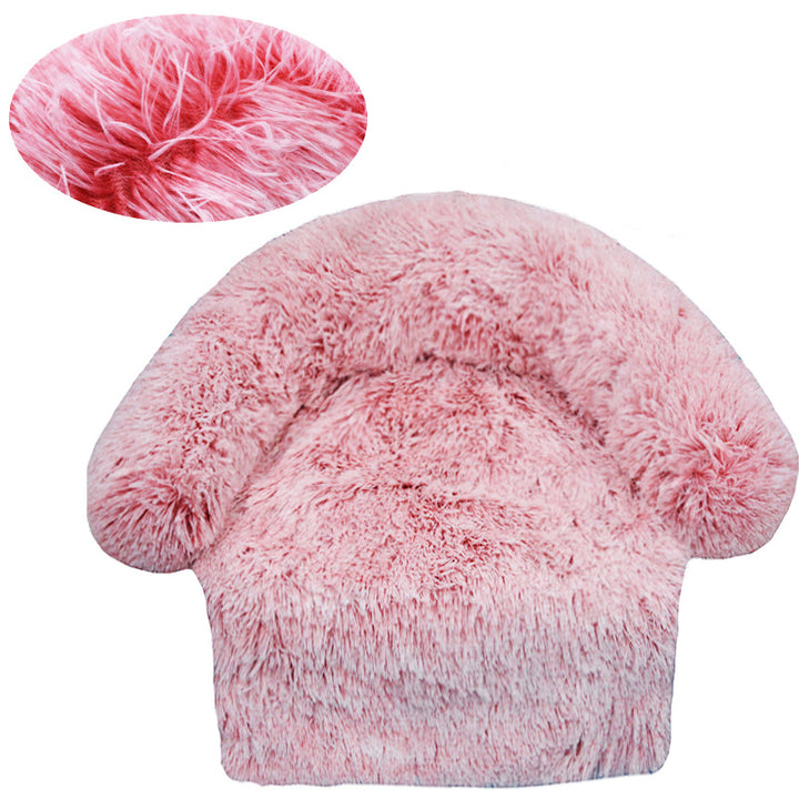 Fluffy Rund Sofa Hundeseng