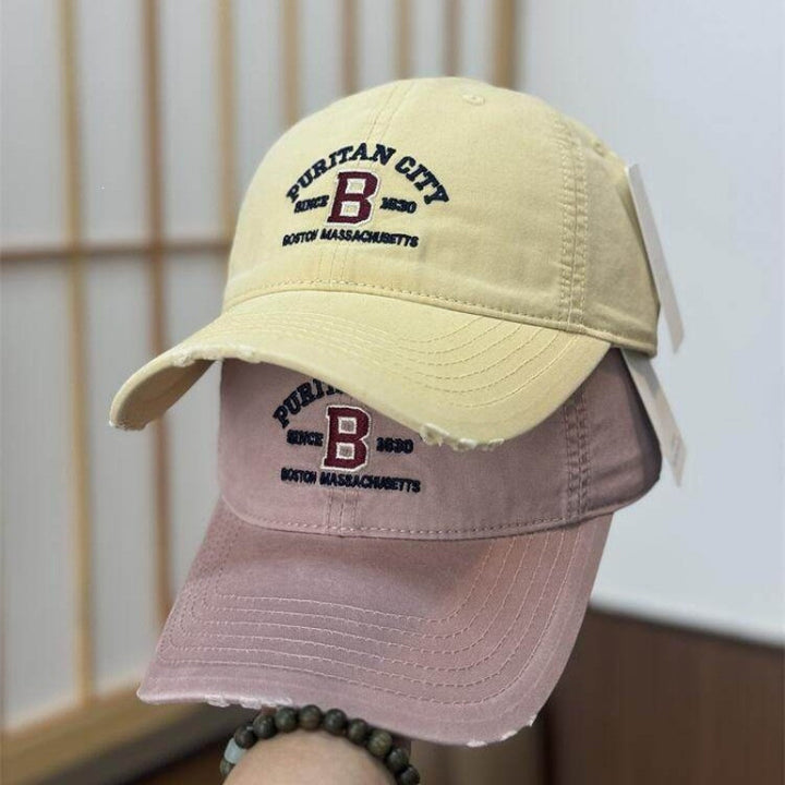 Kvinne Vintage Slitt Brodert Baseball Caps Skanto