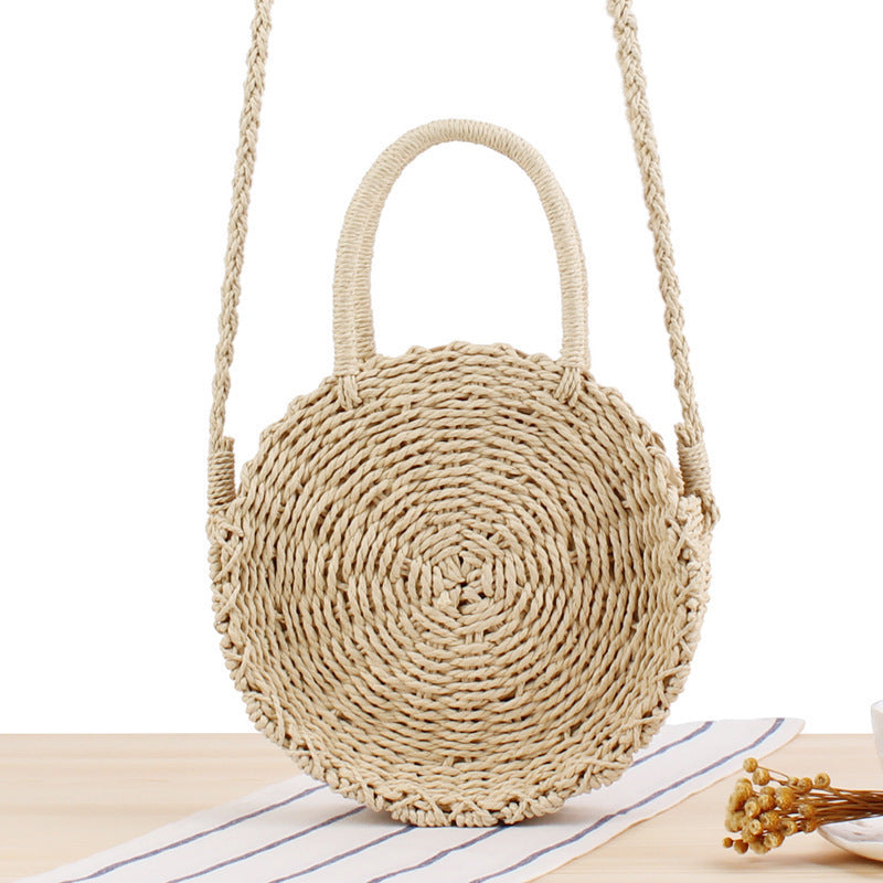 Hand-knotted shoulder bag in round design Skanto
