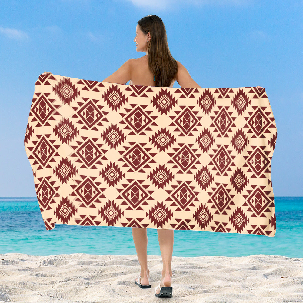 Strandteppe med eksklusiv geometrisk tribal-design Skanto
