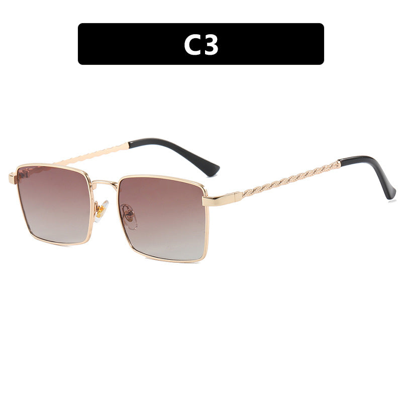 Dame kvadratisk solbrille med elegant metallramme Skanto
