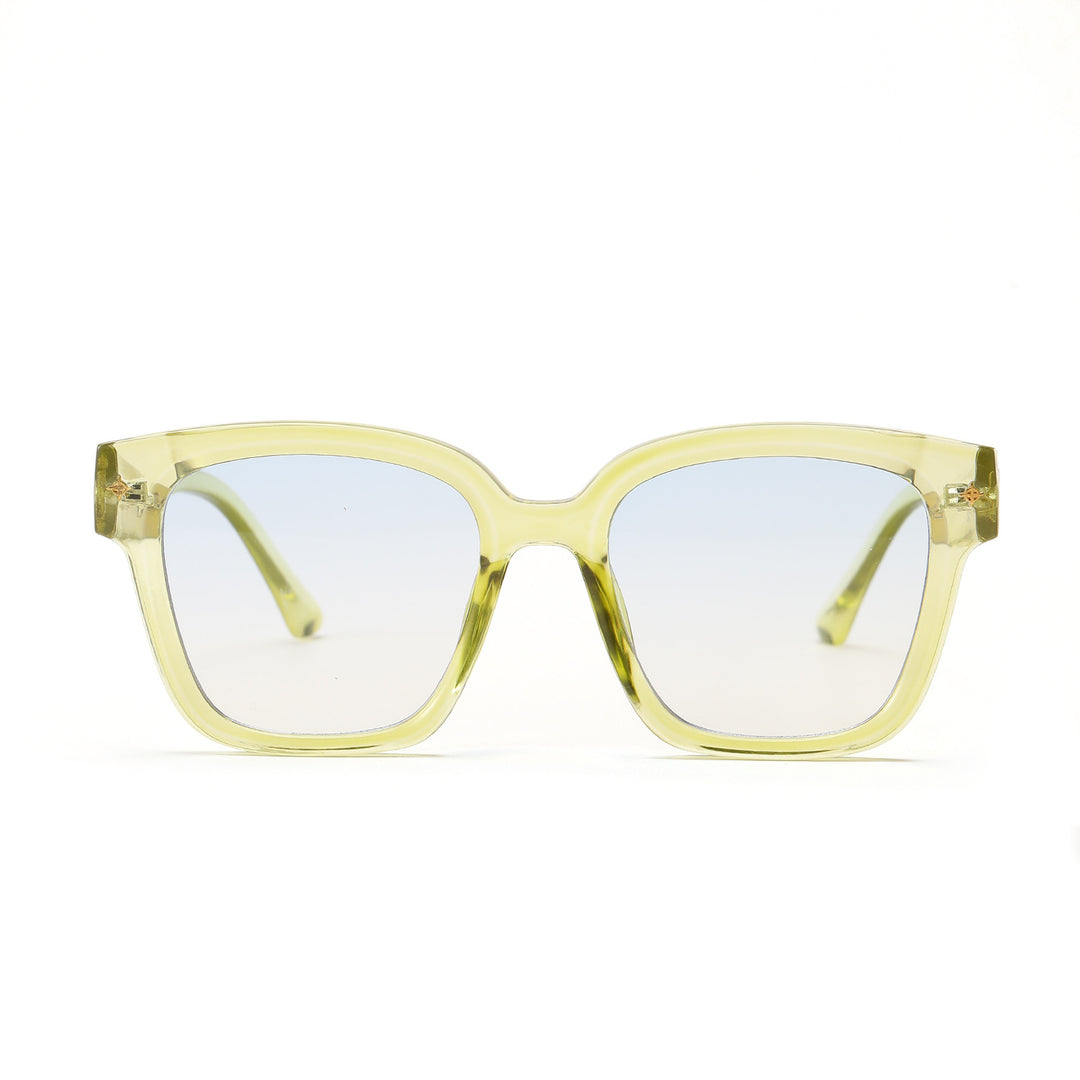 Dame moteriktig firkantet solbrille med gjennomsiktig ramme Skanto