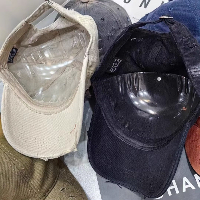 Herre Slitt Denim Baseball Caps Skanto