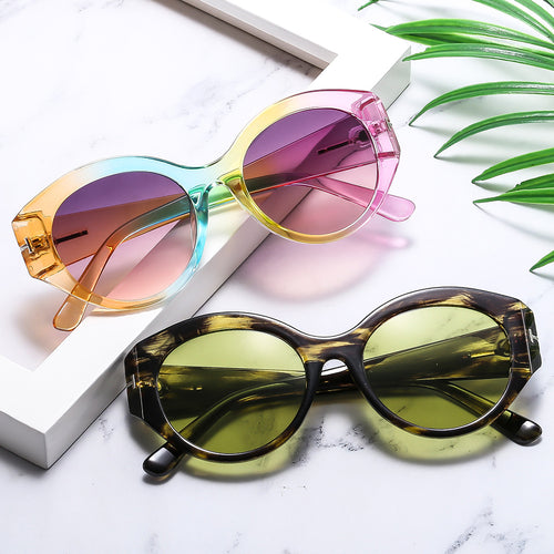 Damer Cat-Eye solbriller med ekstravagant ramme og UV-beskyttelse Skanto