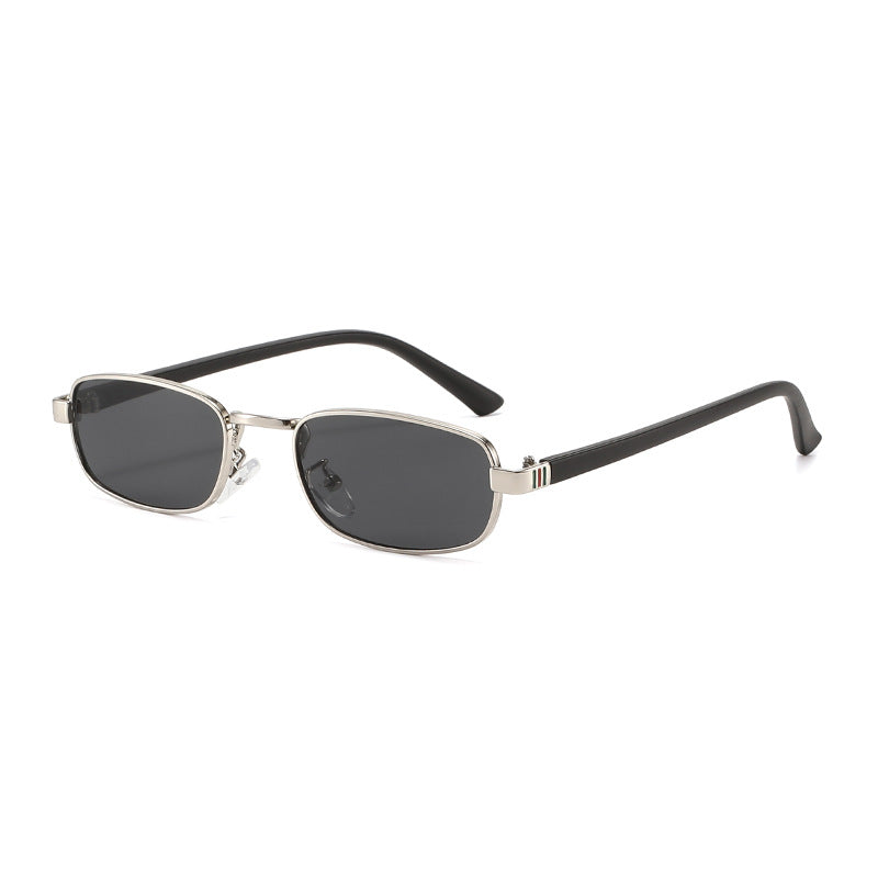 Women's elegant rectangular sunglasses with fine metal frame Skanto
