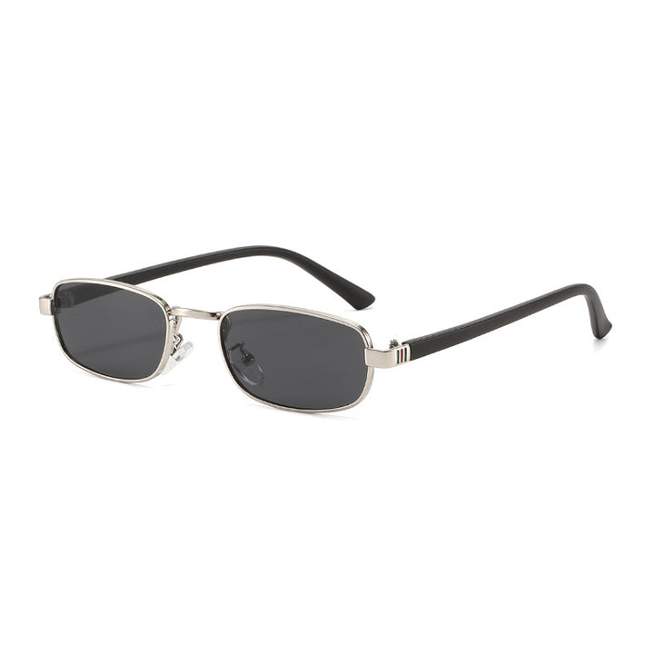 Women's elegant rectangular sunglasses with fine metal frame Skanto