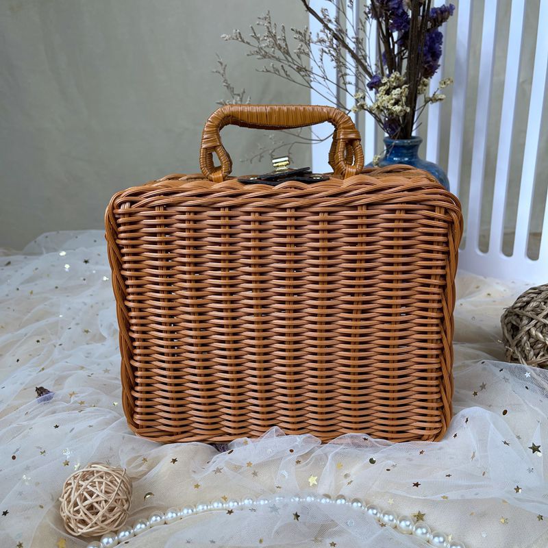 Dame klassisk Rattan Håndveske Skanto