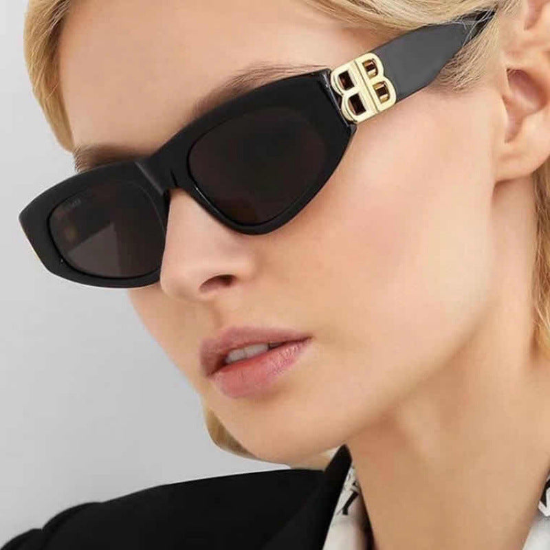 Dame stilige Cat-Eye solbriller med moderne leopardmønster Skanto