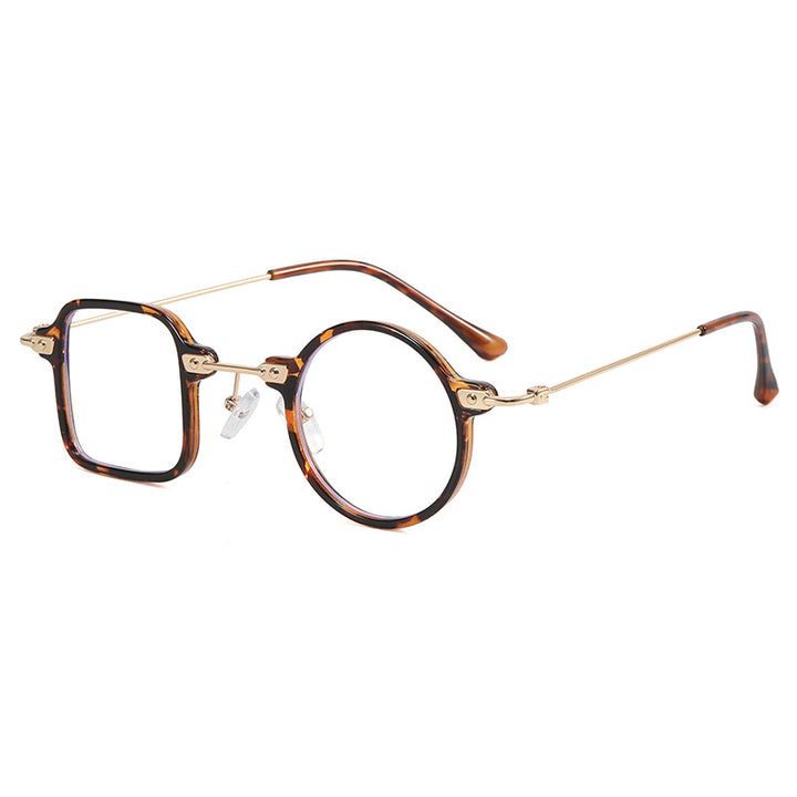 Dame elegant rund hybridbrille med kvadratisk design Skanto