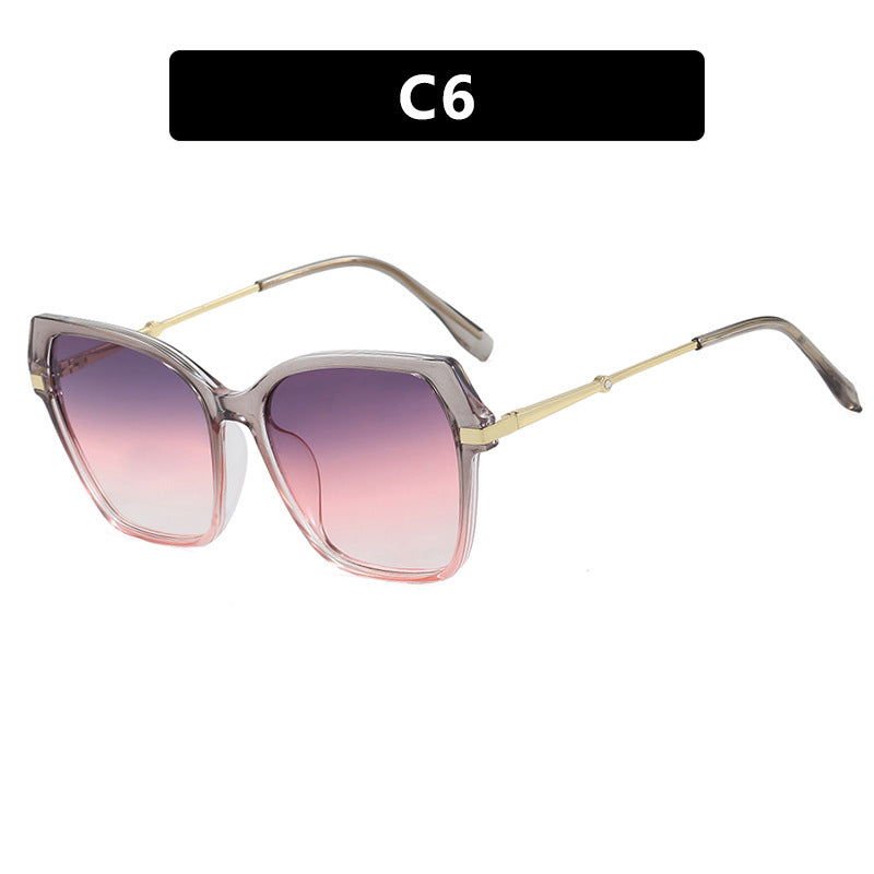 Women's square sunglasses with elegant metal frame and protective UV filter Skanto