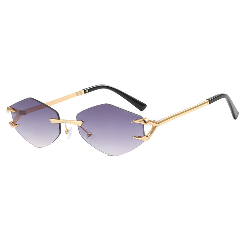 Damer geometrisk designer-solbrille med fremragende metallramme Skanto