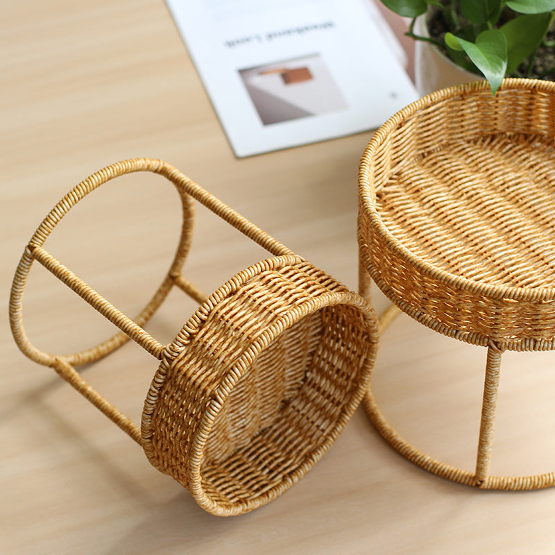 Unisex Moderne planteholder med flettet kurv og metallramme Skanto
