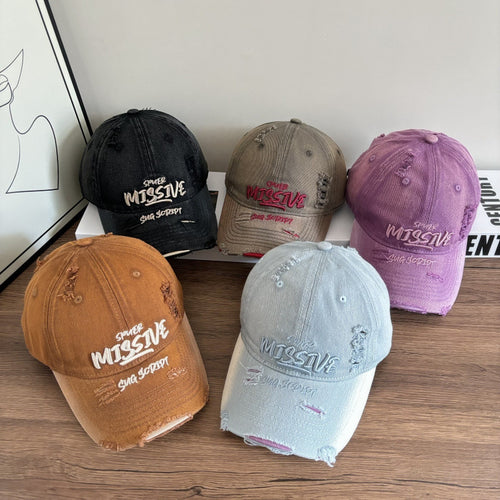Kvinne Slitt Denim Justerbar Baseball Caps Skanto