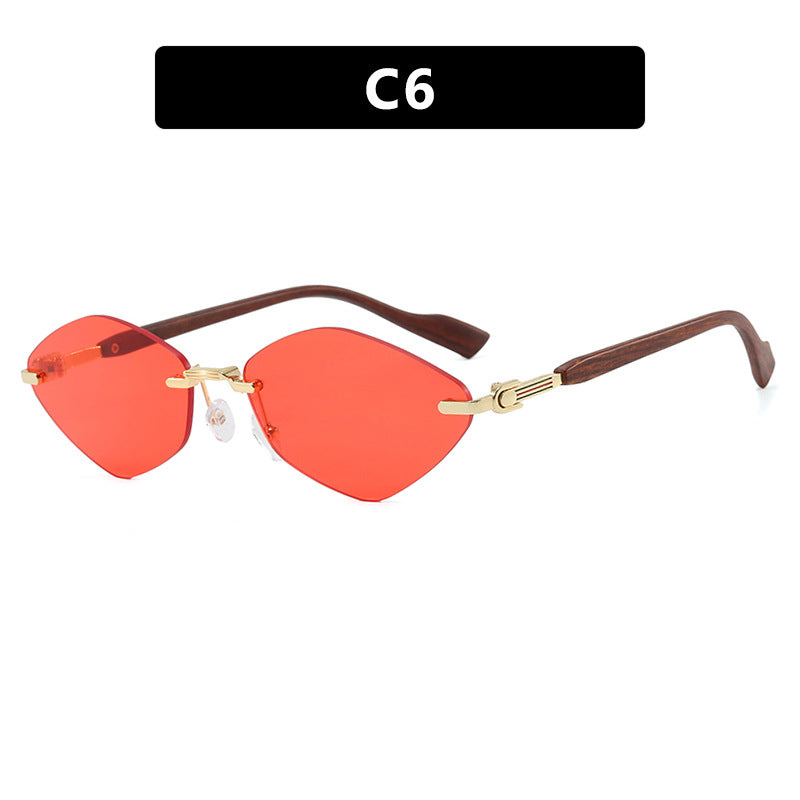 Women's geometric sunglasses with luxurious wood arms and polarized lenses Skanto