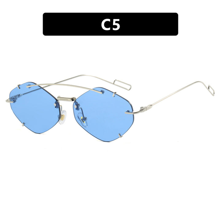 Dame geometrisk solbrille med ultralett metallramme Skanto