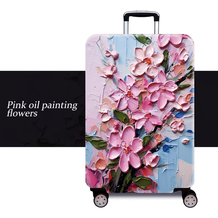 Dame hard skall koffert med blomsteroljemaleri-design Skanto