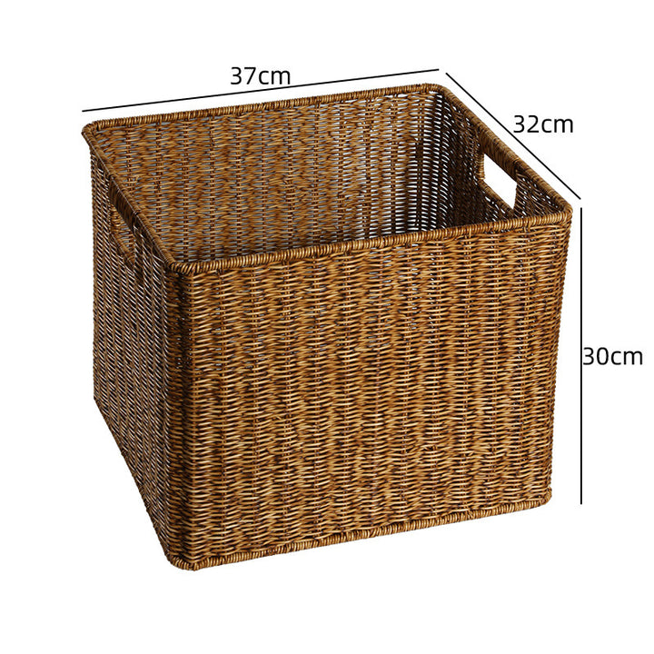 Unisex rektangulær oppbevaringskurv laget av flettet rattan Skanto