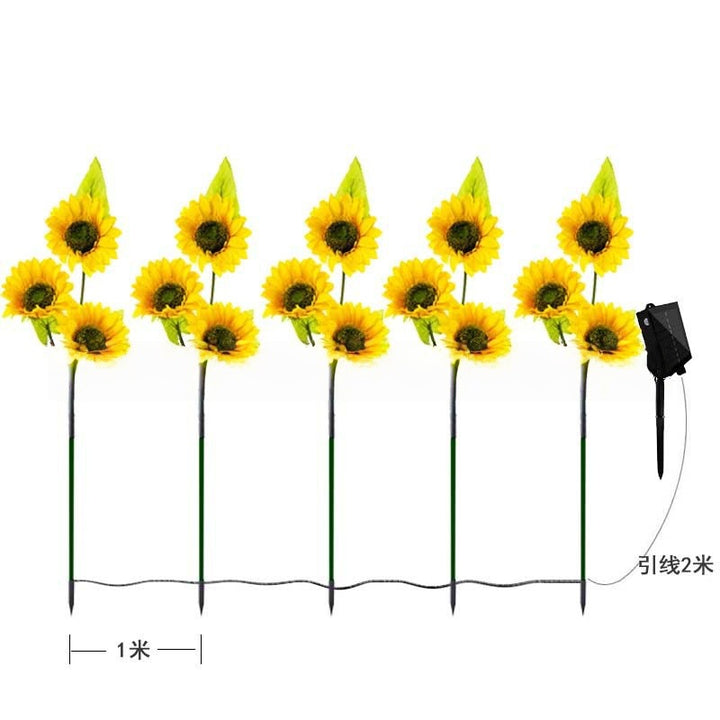 Solenergidrevne ute hage stake lys med realistiske solblomster og vanntett solkontroller Skanto
