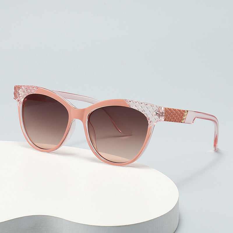 Dame Cat-Eye Solbriller med strukturert ramme og UV-beskyttelse Skanto