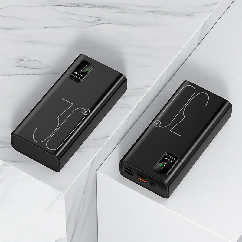 Høyytelses powerbank med smart LCD-skjerm og to USB-porter Skanto