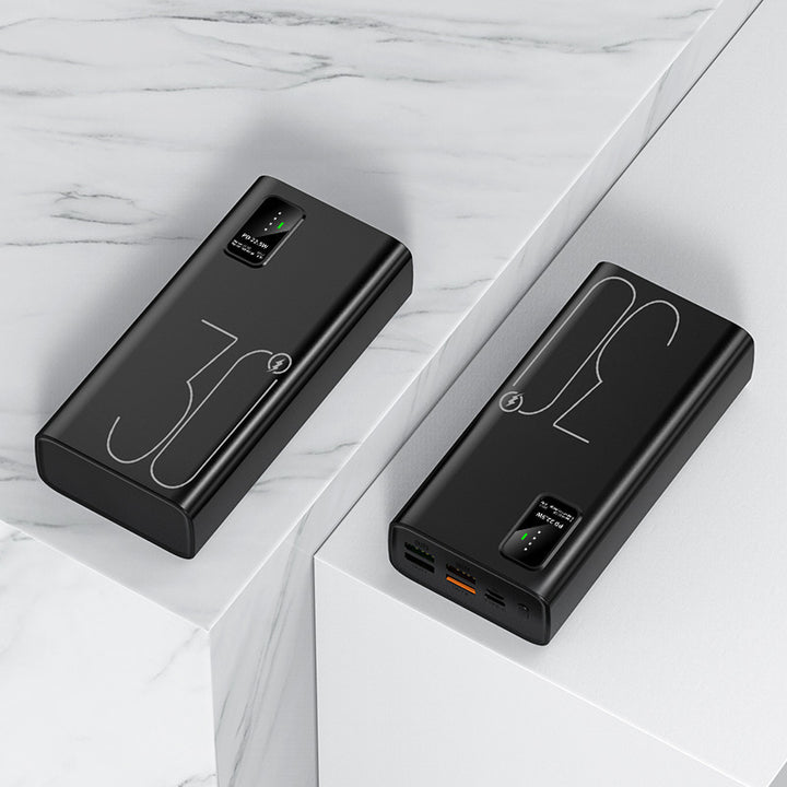 Høyytelses powerbank med smart LCD-skjerm og to USB-porter Skanto