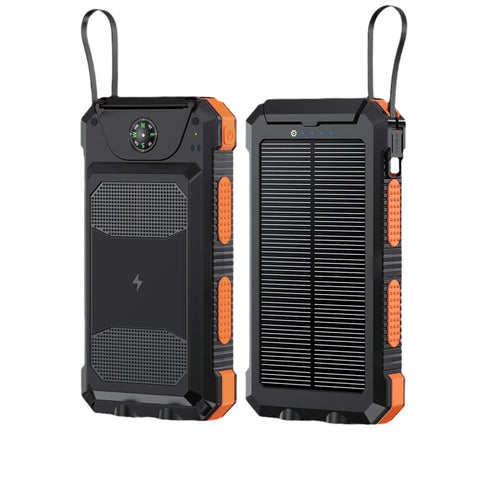 Vanntett sol-powerbank med innebygd kompass Skanto
