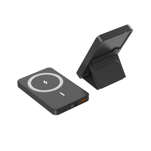 Trådløs hurtigladende powerbank med digital effektvisning Skanto