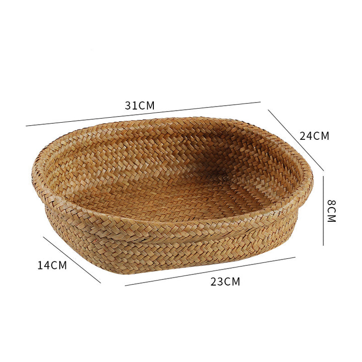 Unisex Oval Oppbevaringskurv laget av flettet naturmateriale Skanto