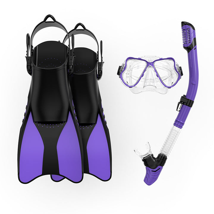 Premium snorkelsett med ergonomiske svømmeføtter og klar dykkermaske Skanto