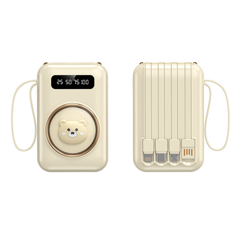 Morsom powerbank med integrerte ladekabler Skanto