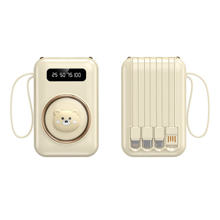 Morsom powerbank med integrerte ladekabler Skanto